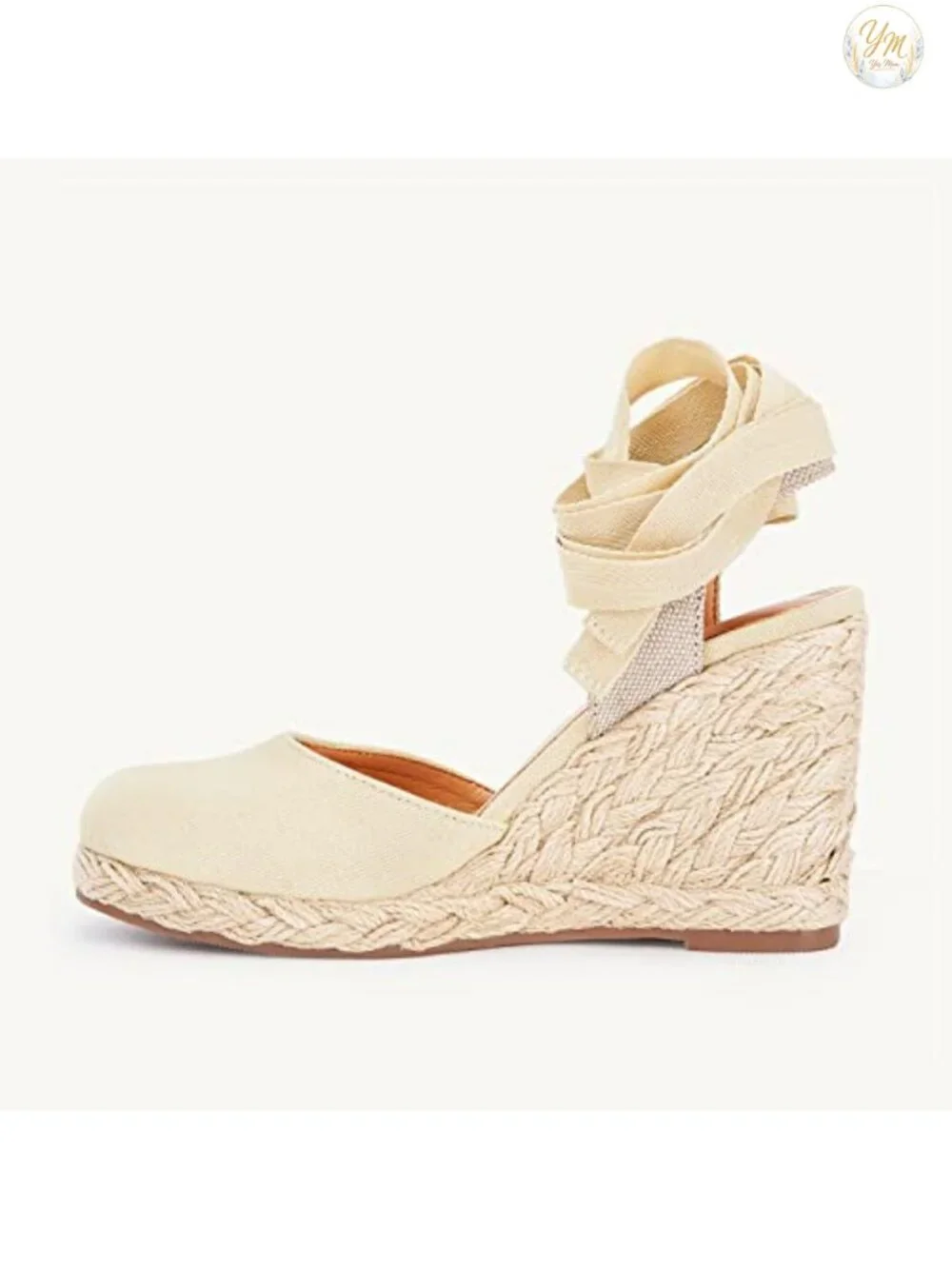 Women's Lace Up Espadrille Wedge Sandals Platform Closed Toe Slingback Heels